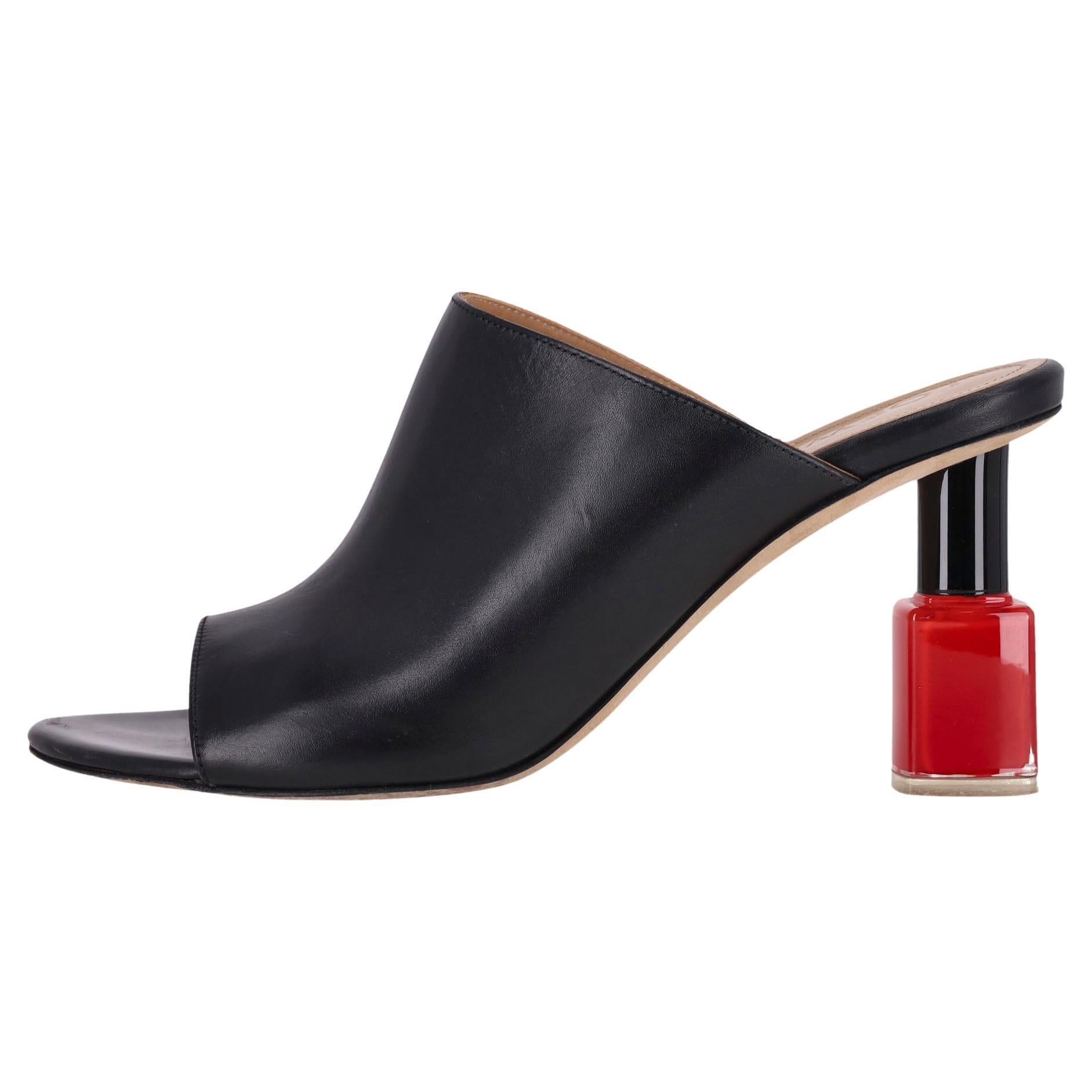 Loewe Nail Polish-Heel Leather Mules en vente