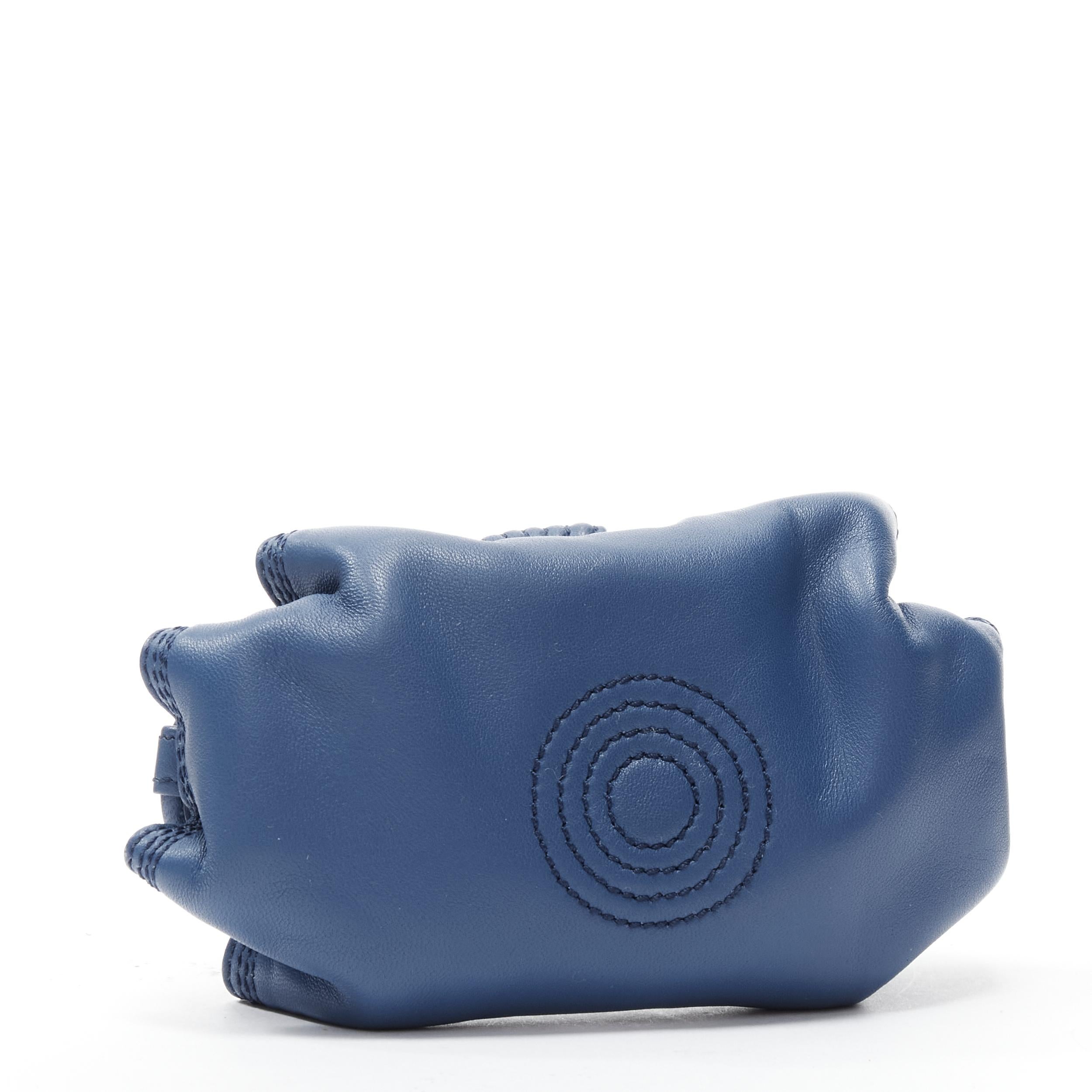 LOEWE Nano Aire Brisa blue nappa leather micro bag coin purse pouch In Excellent Condition In Hong Kong, NT