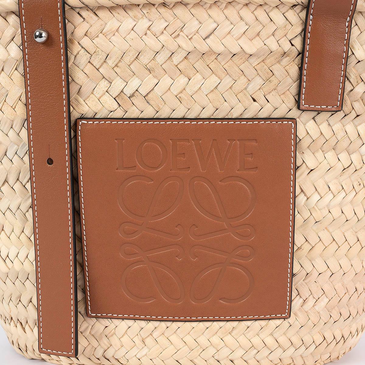 LOEWE natural palm leaf & leather BASKET MEDIUM Tote Bag 2