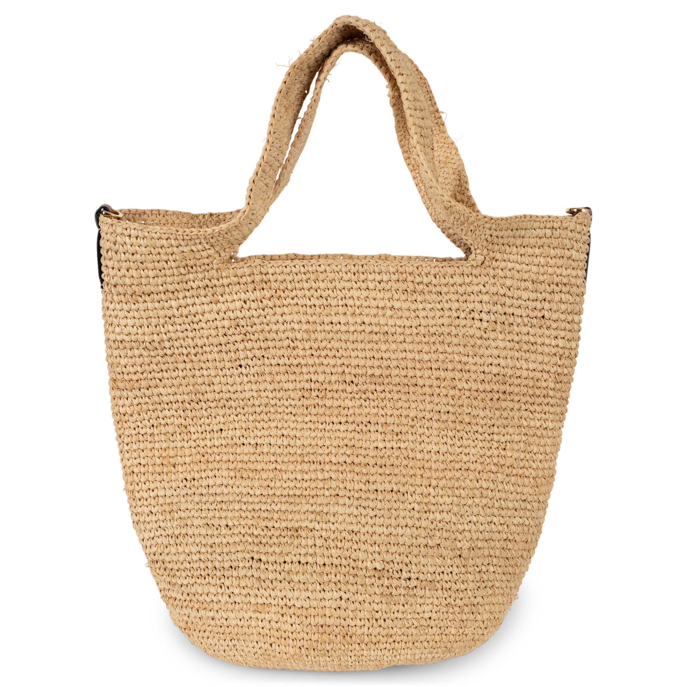 Beige LOEWE - Sac fourre-tout SLIT MINI en raphia naturel et beige en vente