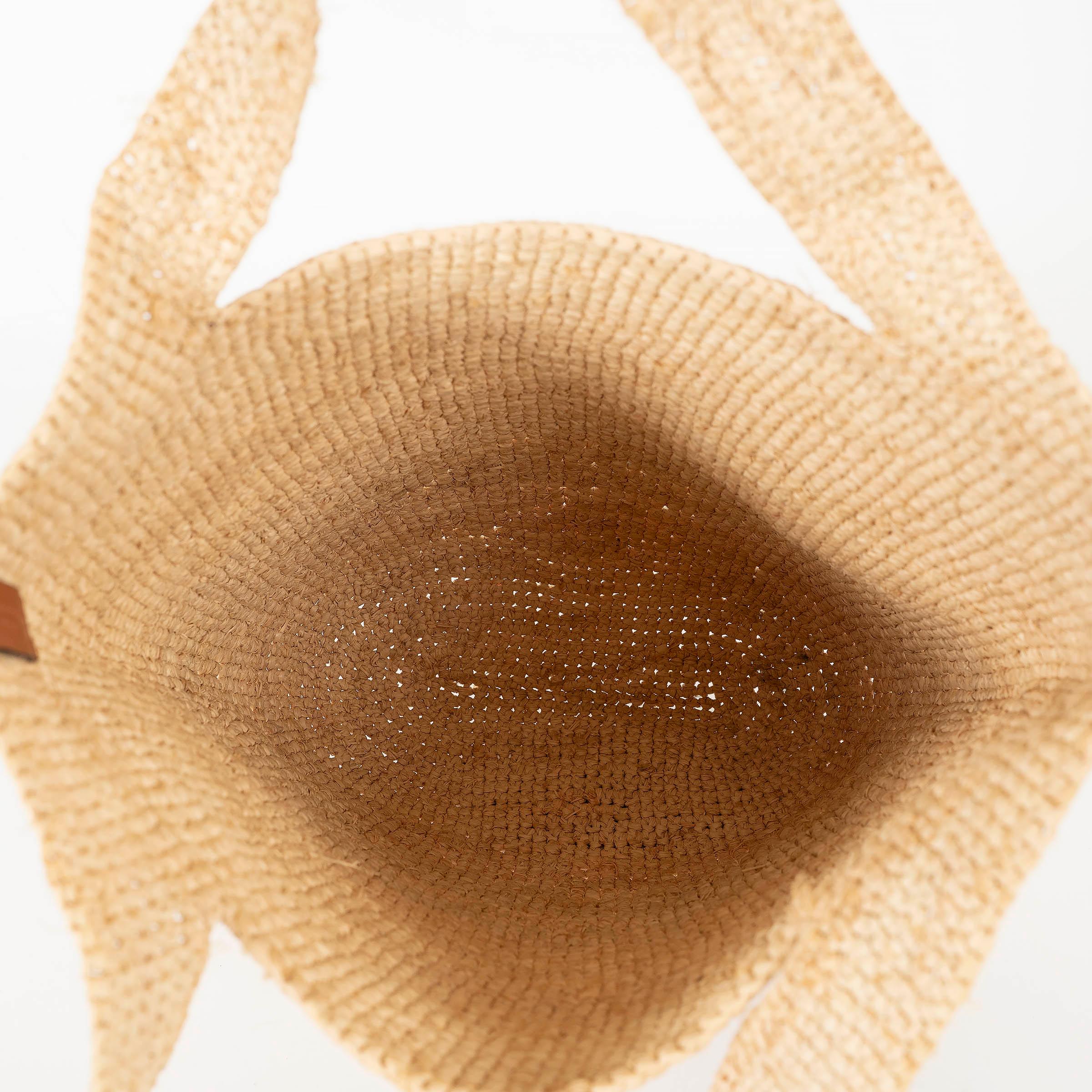 LOEWE - Sac fourre-tout SLIT MINI en raphia naturel et beige Pour femmes en vente