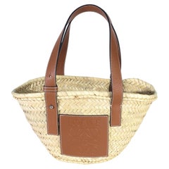 Loewe Natural Tan Raffia Small Basket Bag