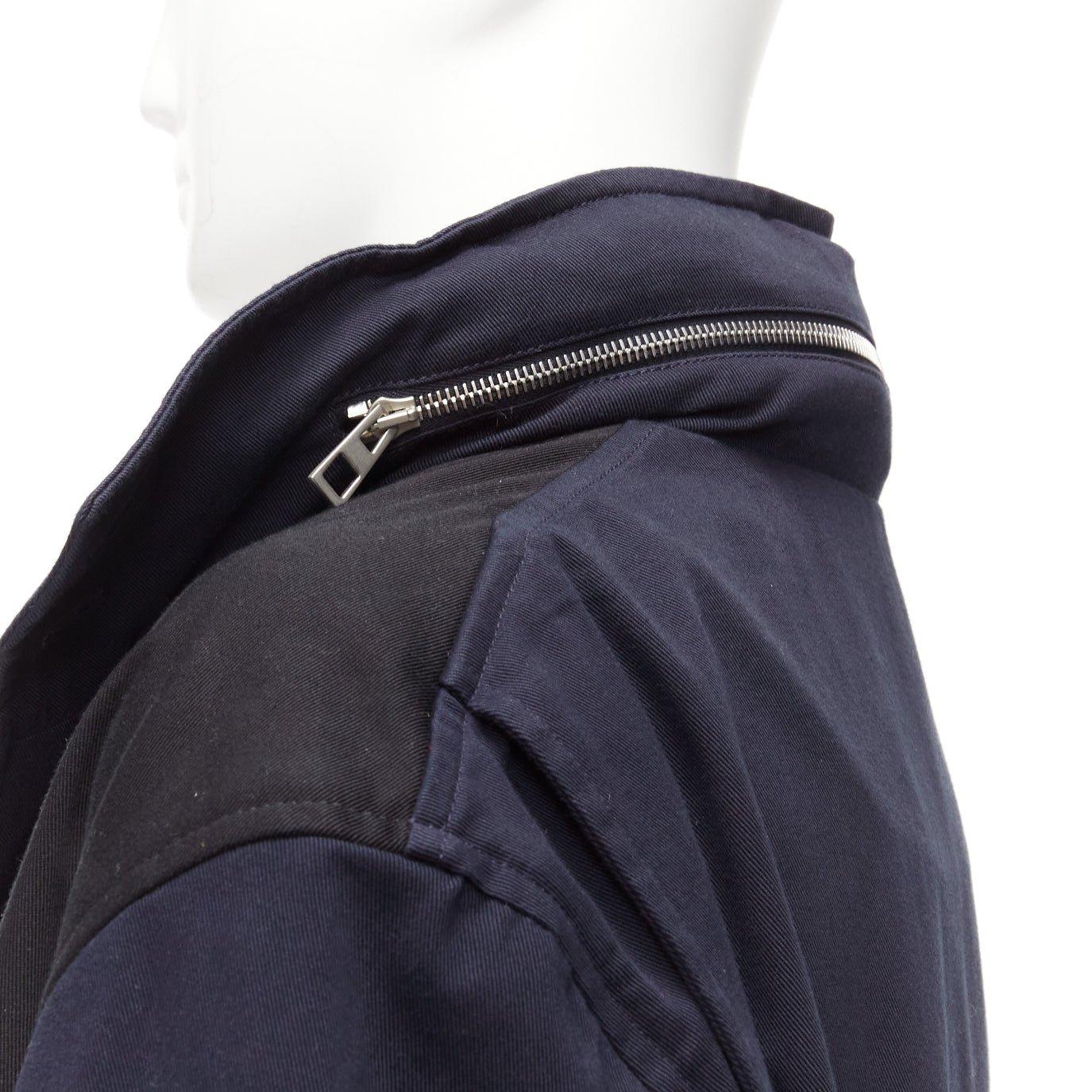 LOEWE navy black anagram cotton multi pocket military field jacket IT46 S For Sale 4
