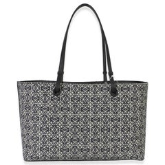 Loewe Navy Black Jacquard Anagram East West Tote