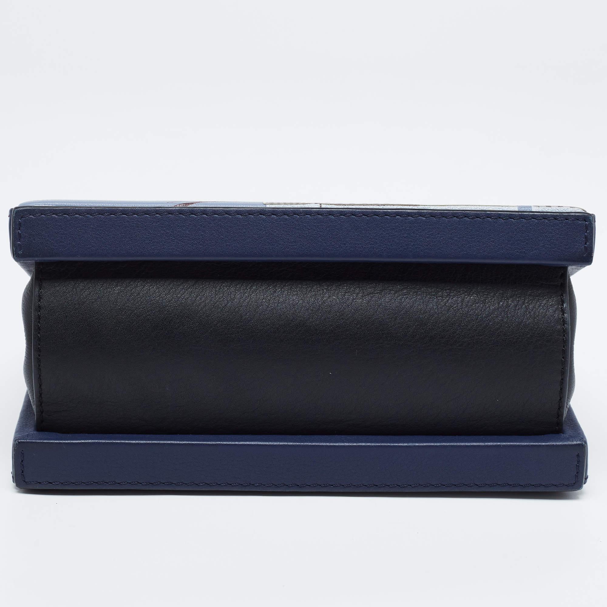 Loewe Navy Blue Leather Small Paris Postal Bag 6