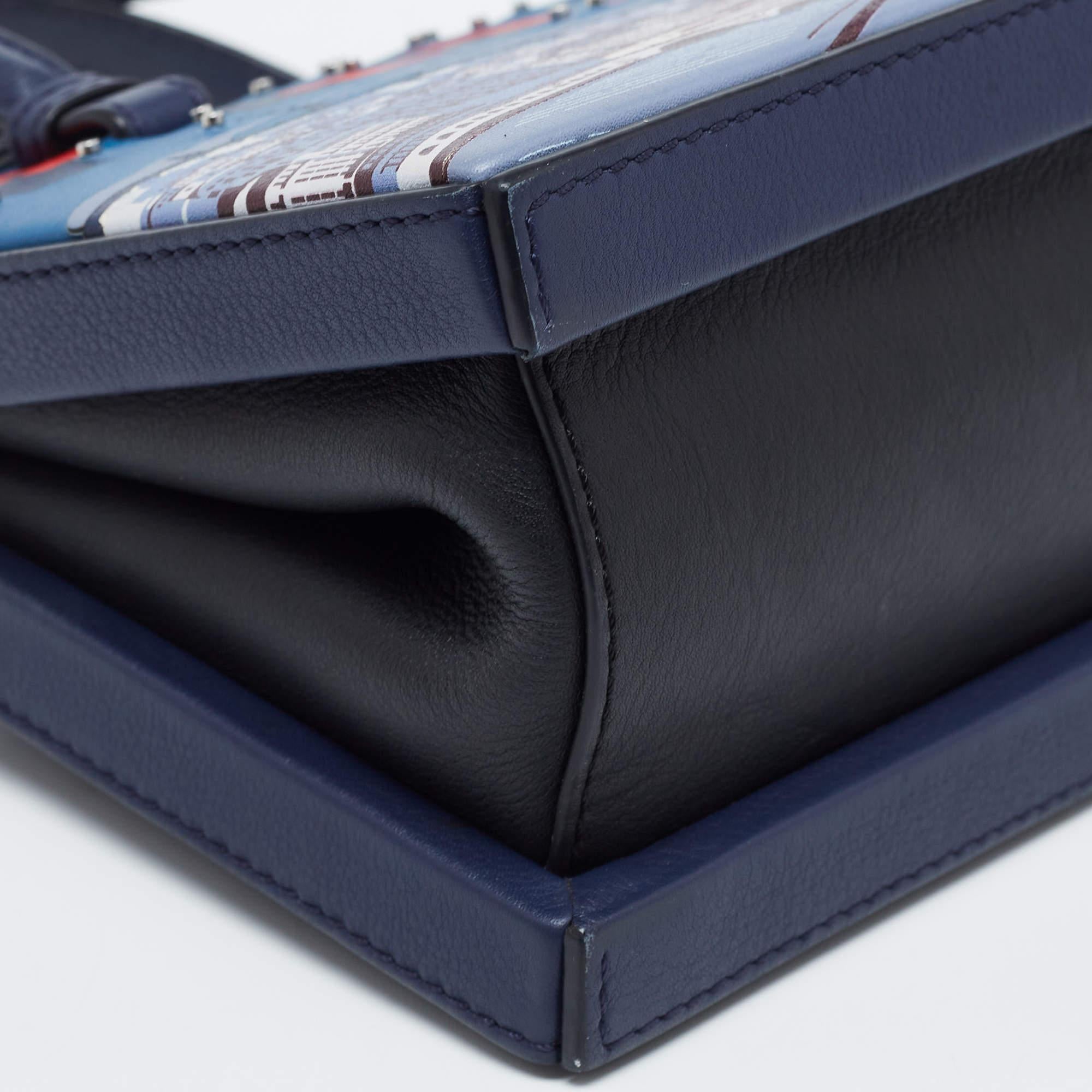 Women's Loewe Navy Blue Leather Small Paris Postal Bag