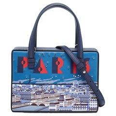 Loewe Navy Blue Leather Small Paris Postal Bag