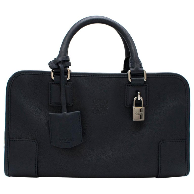 Loewe Navy Calfskin Leather Amazona 28 Handbag at 1stDibs