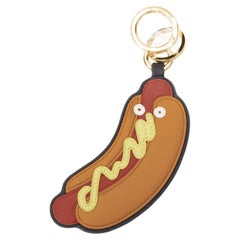 LOEWE New York multicolor calfskin leather hotdog graphic pendant bag charm