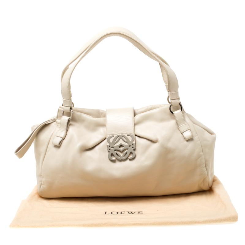 Loewe Off White Leather Logo Shoulder Bag 8
