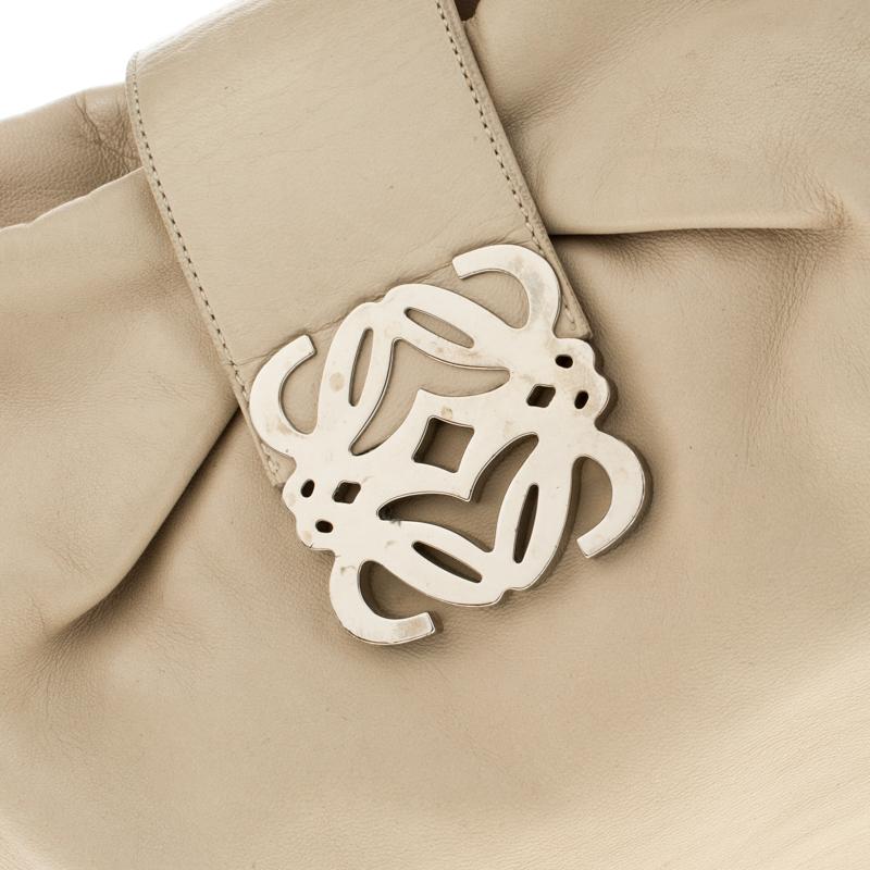 Loewe Off White Leather Logo Shoulder Bag 4