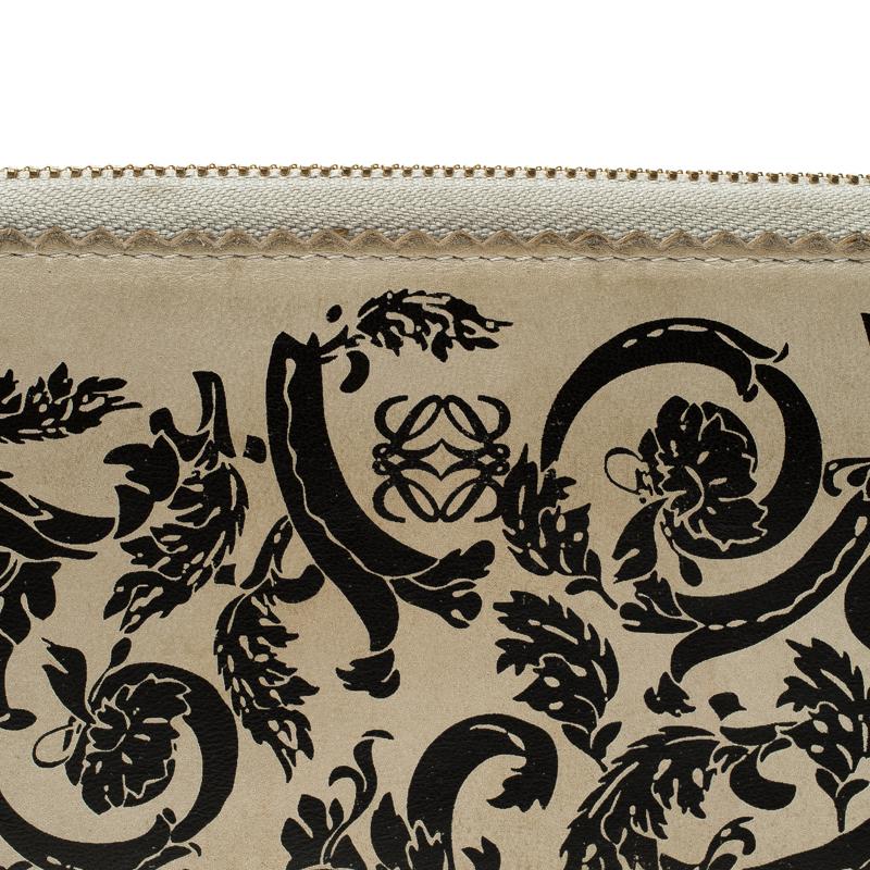 Loewe Off White Printed Leather Zip Around Continental Wallet 3