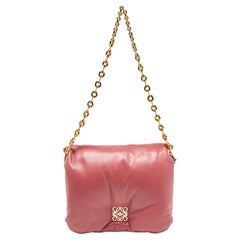 Loewe - Sac à bandoulière en cuir Goya rose ancien avec chaîne