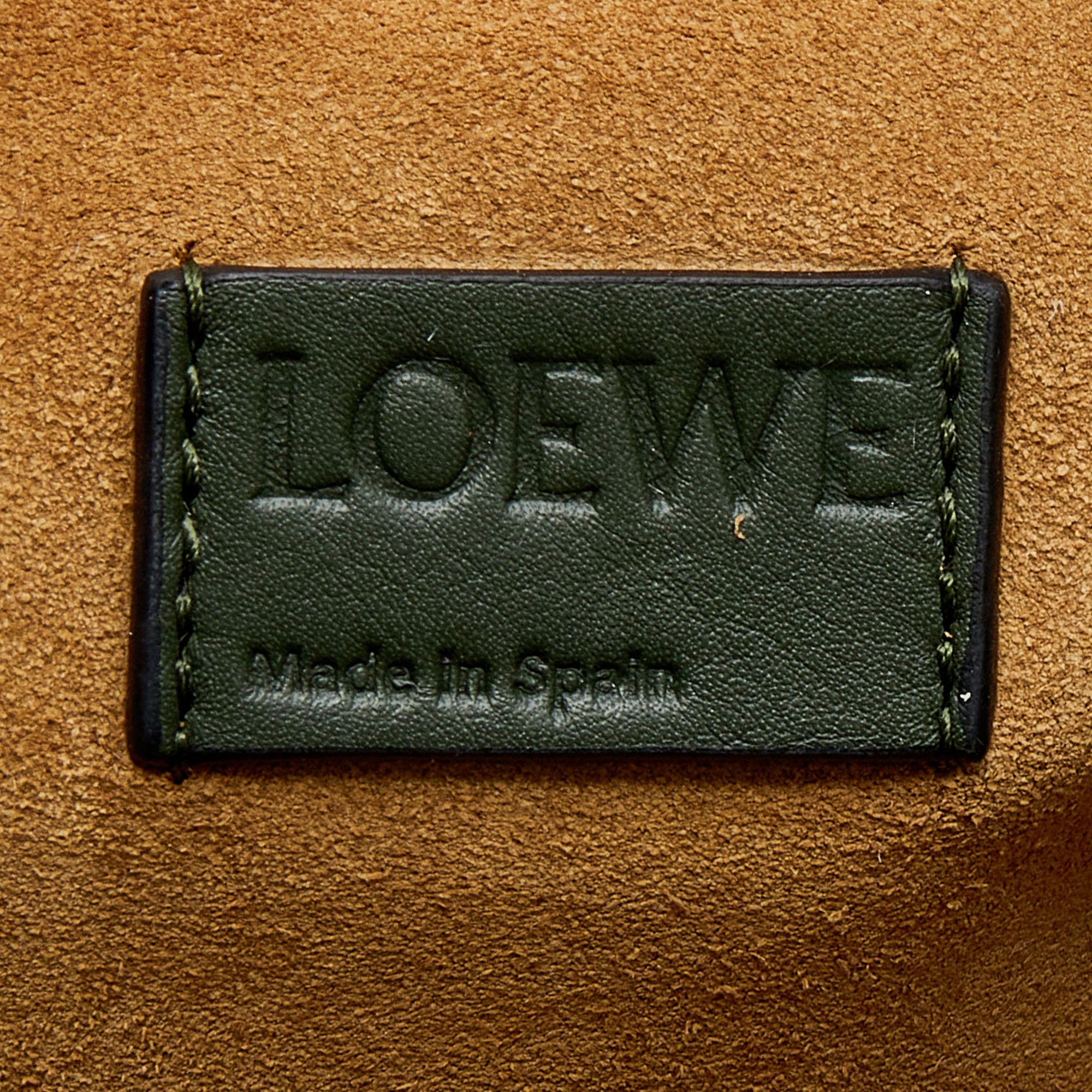 Loewe Olive Green Leather Flamenco Clutch 2
