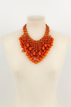 Loewe Orange Glass Beads Necklace