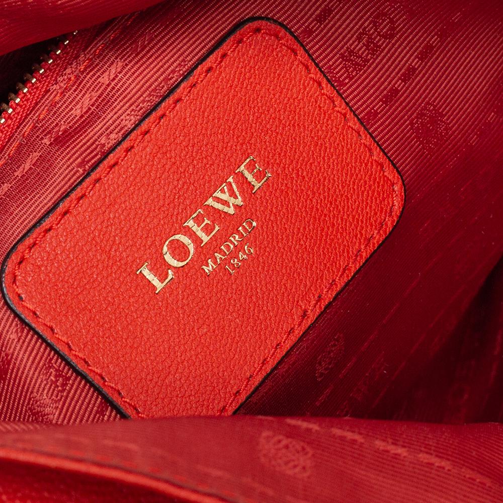 Loewe Orange Leather Maia Anagram Flap Top Handle Bag 3