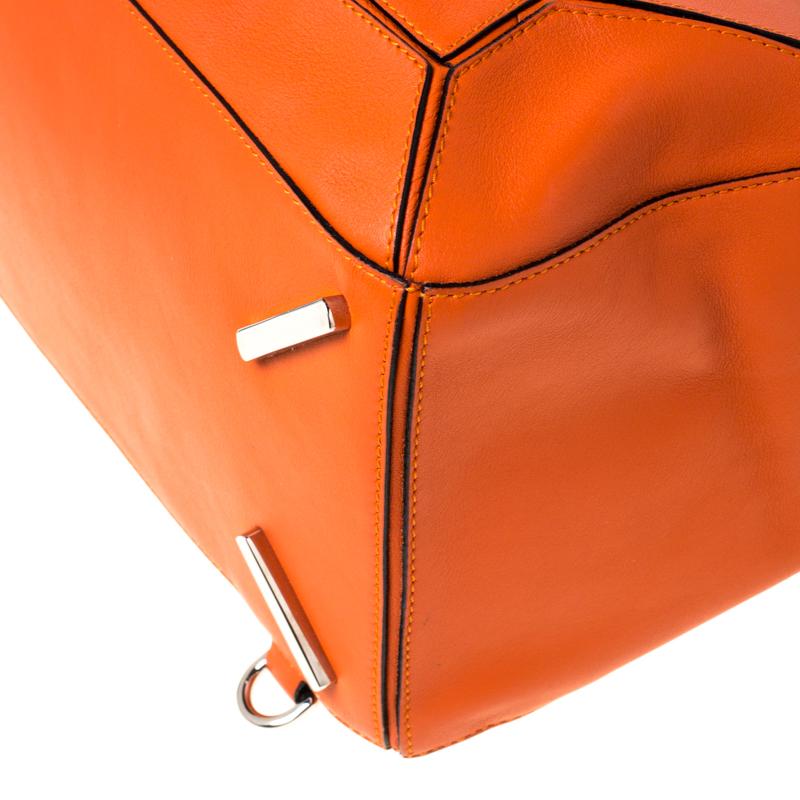 Women's Loewe Orange Leather Puzzle Bag For Sale