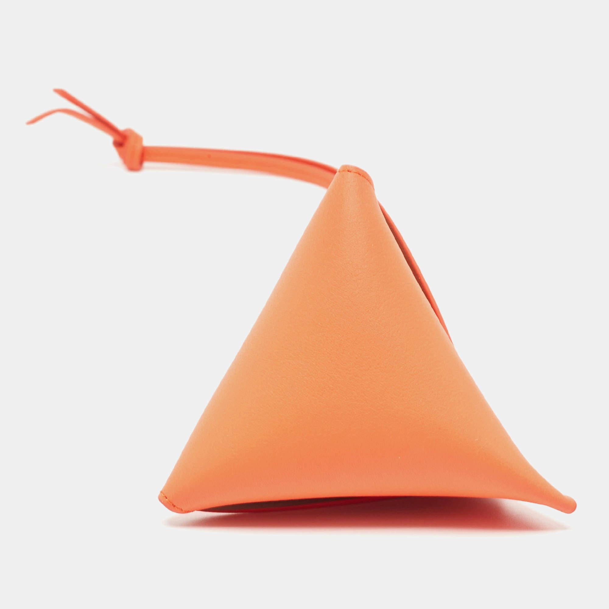 Loewe Orange Leather Puzzle Fold Charm 2