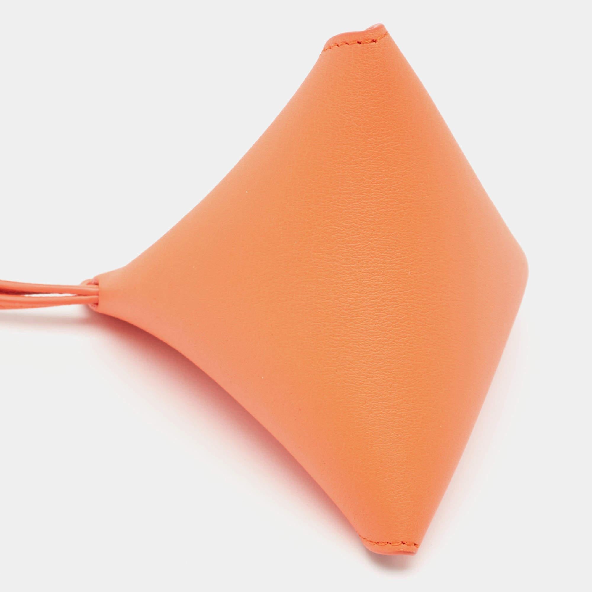 Loewe Orange Leather Puzzle Fold Charm 4