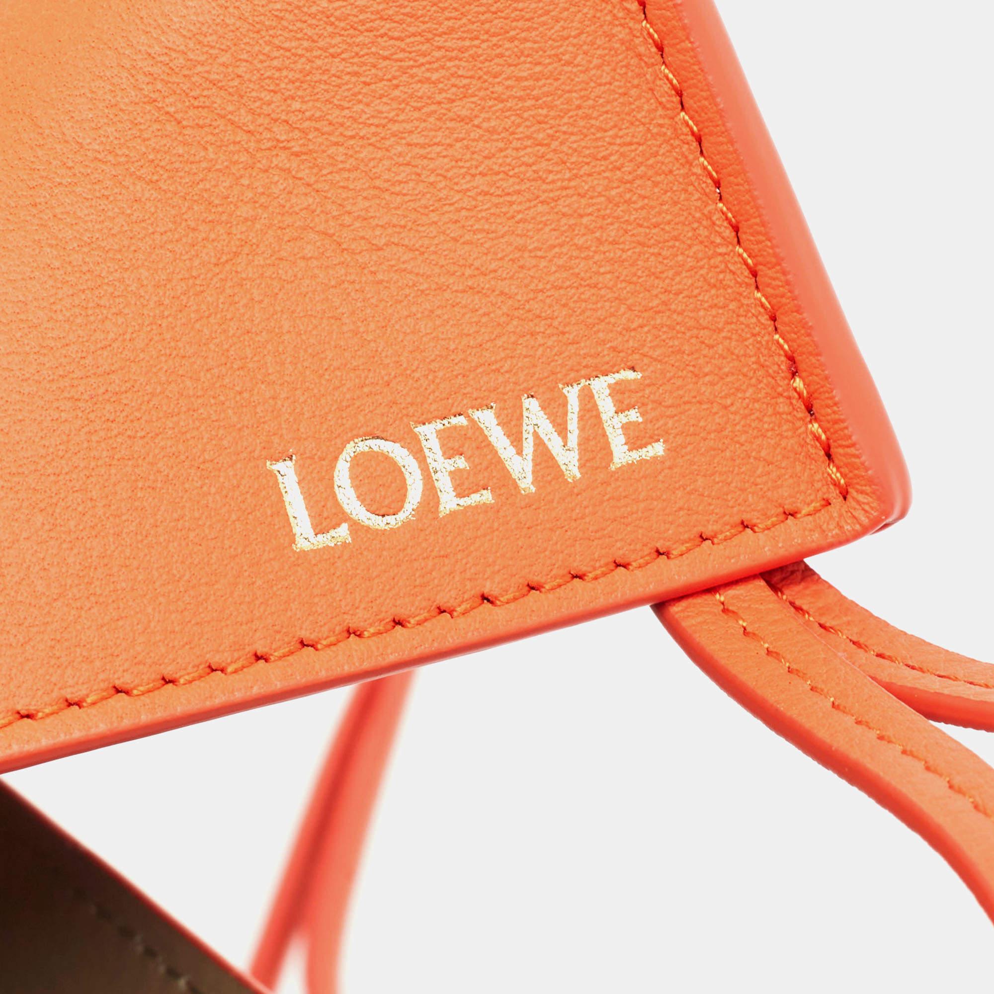 Loewe Orange Leather Puzzle Fold Charm 5