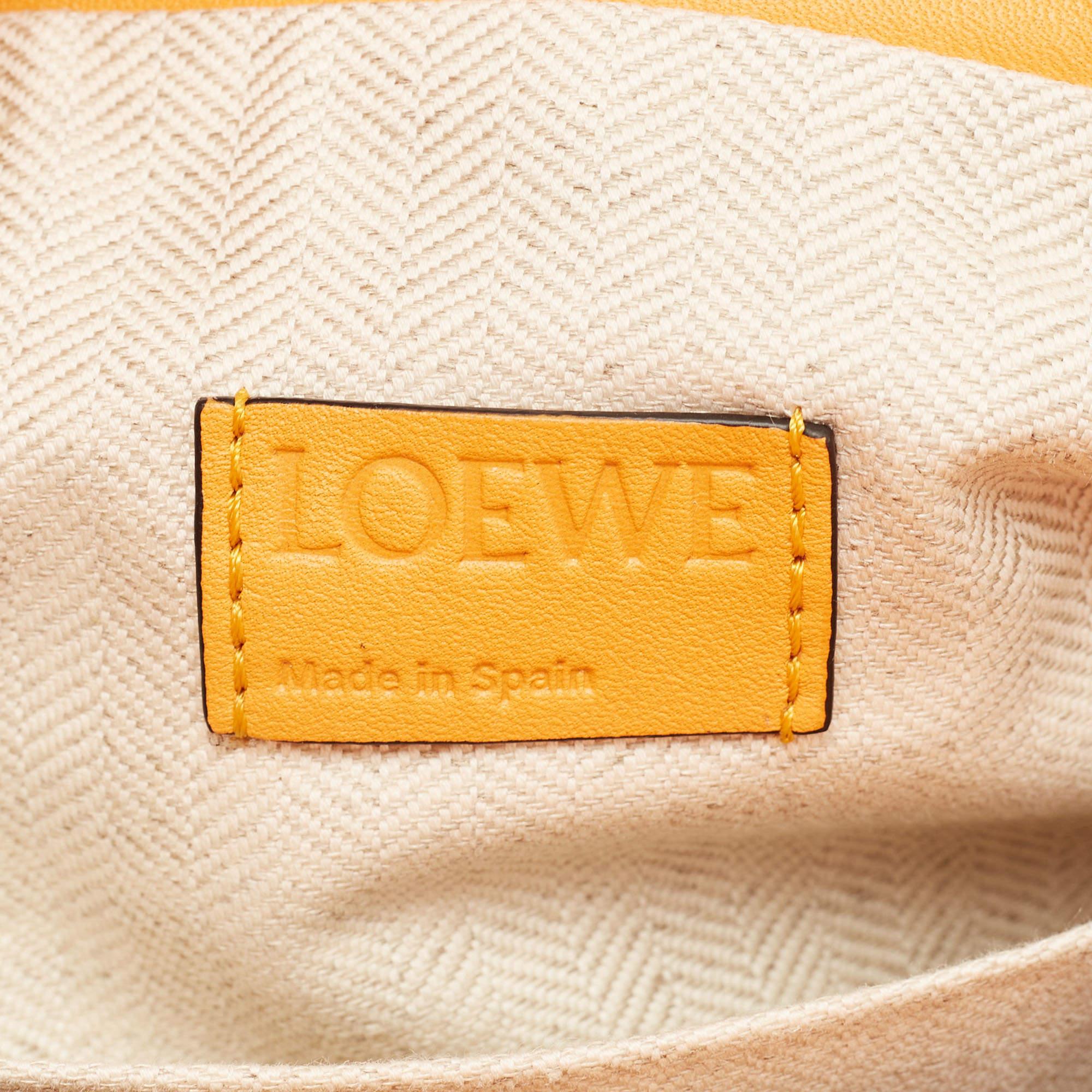 Loewe Orange Leather Puzzle Hobo 3
