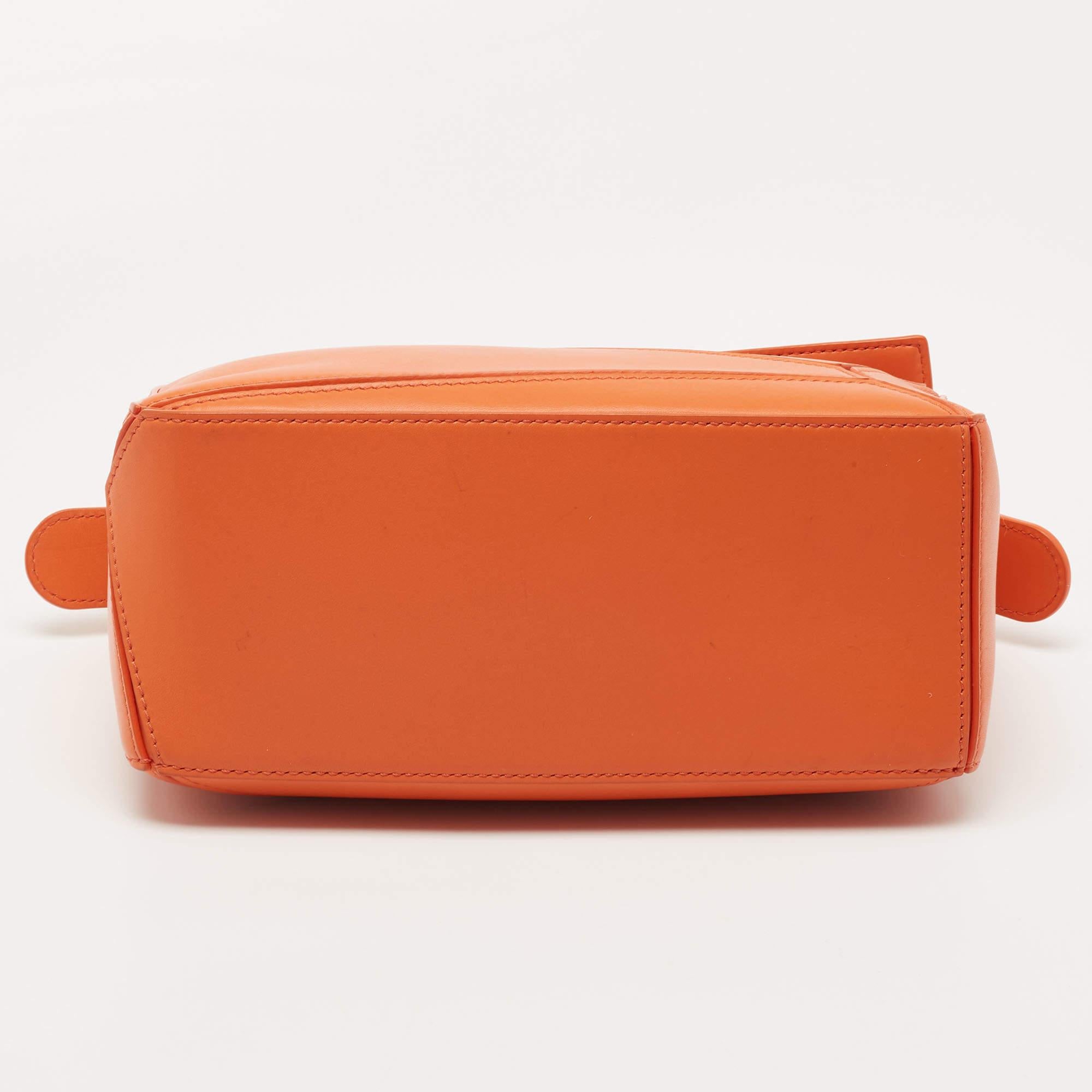 Loewe Orange Leather Small Puzzle Shoulder Bag 1