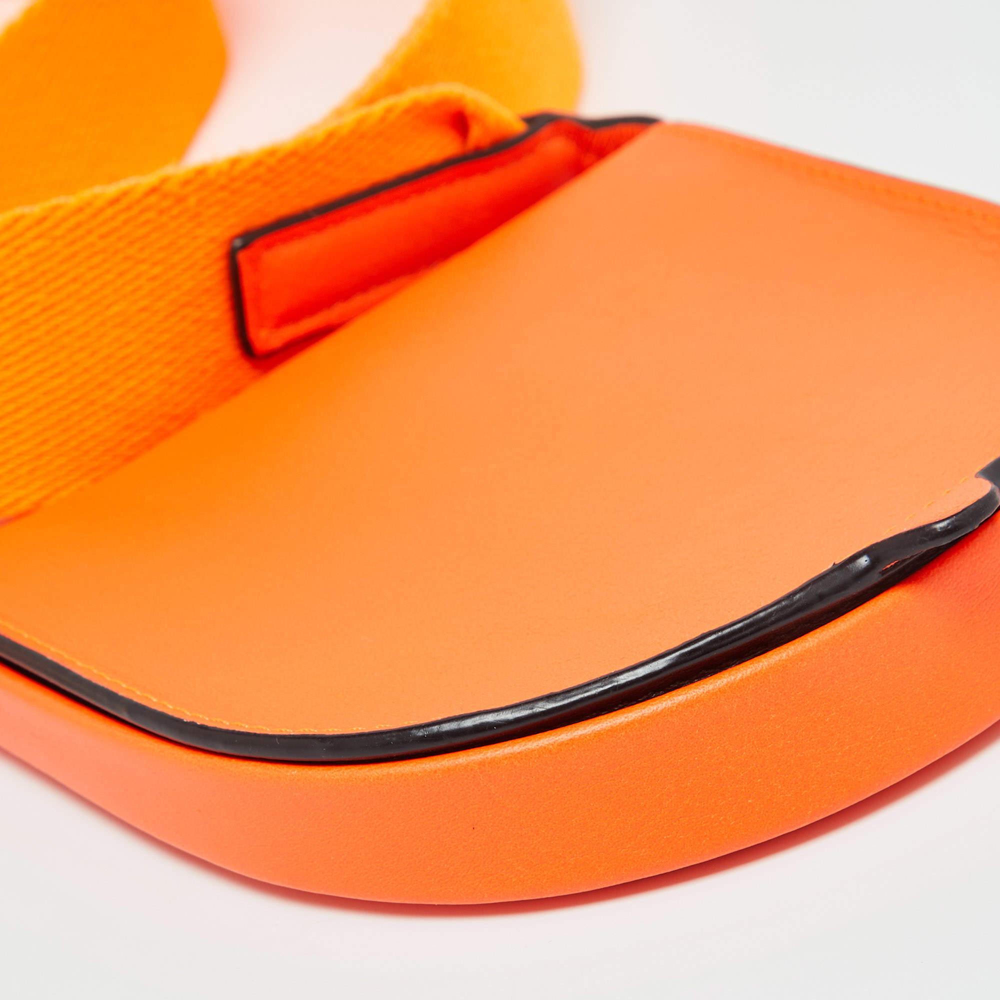 Loewe Orange Neon Leather Heel Flap Crossbody Bag 5