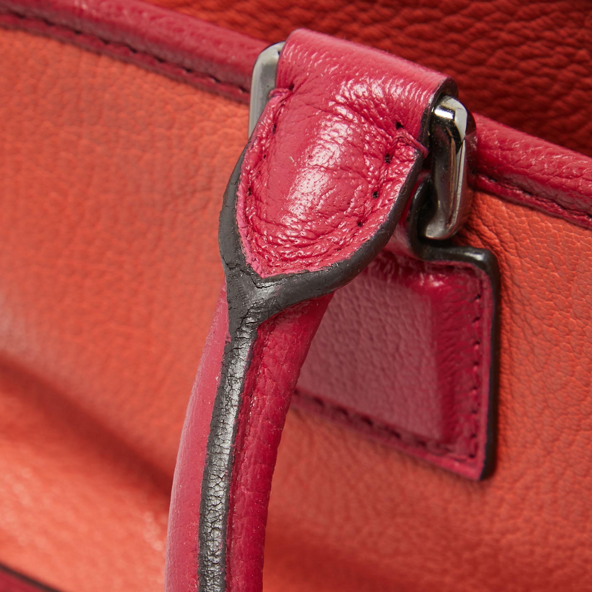 Loewe Orange/Pink Leather Amazona Satchel For Sale 6