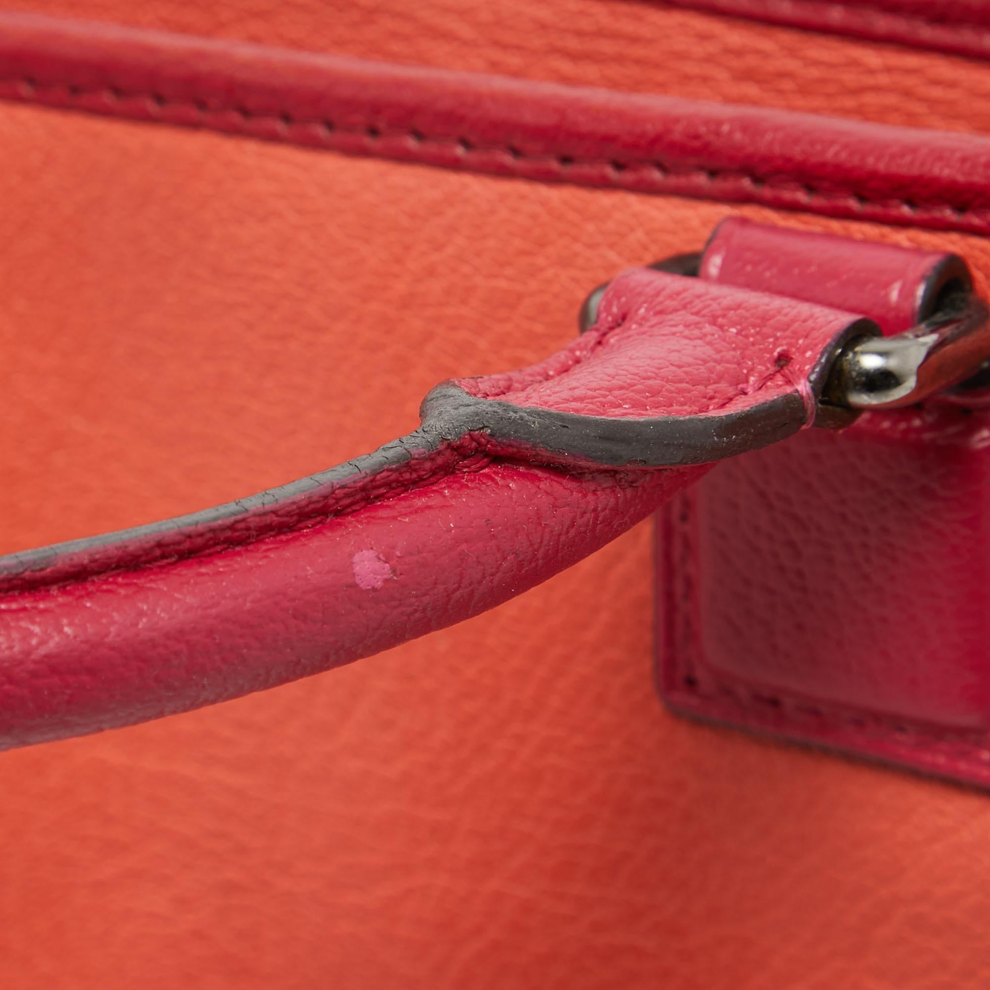 Loewe Amazona-Umhängetasche aus orange/Rosafarbenem Leder im Angebot 5