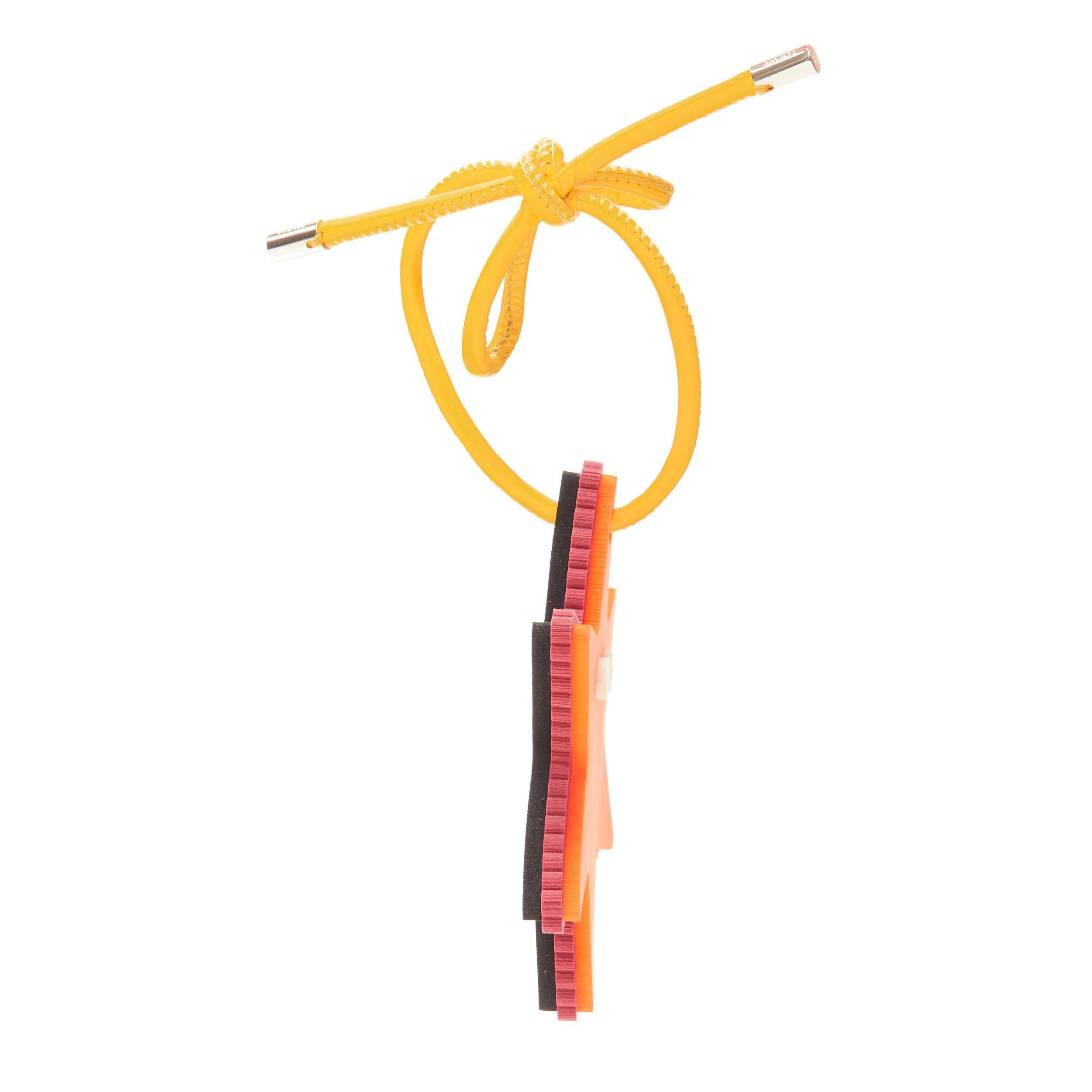 LOEWE orange starfish foam yellow leather cord bag charm In Excellent Condition In Hong Kong, NT