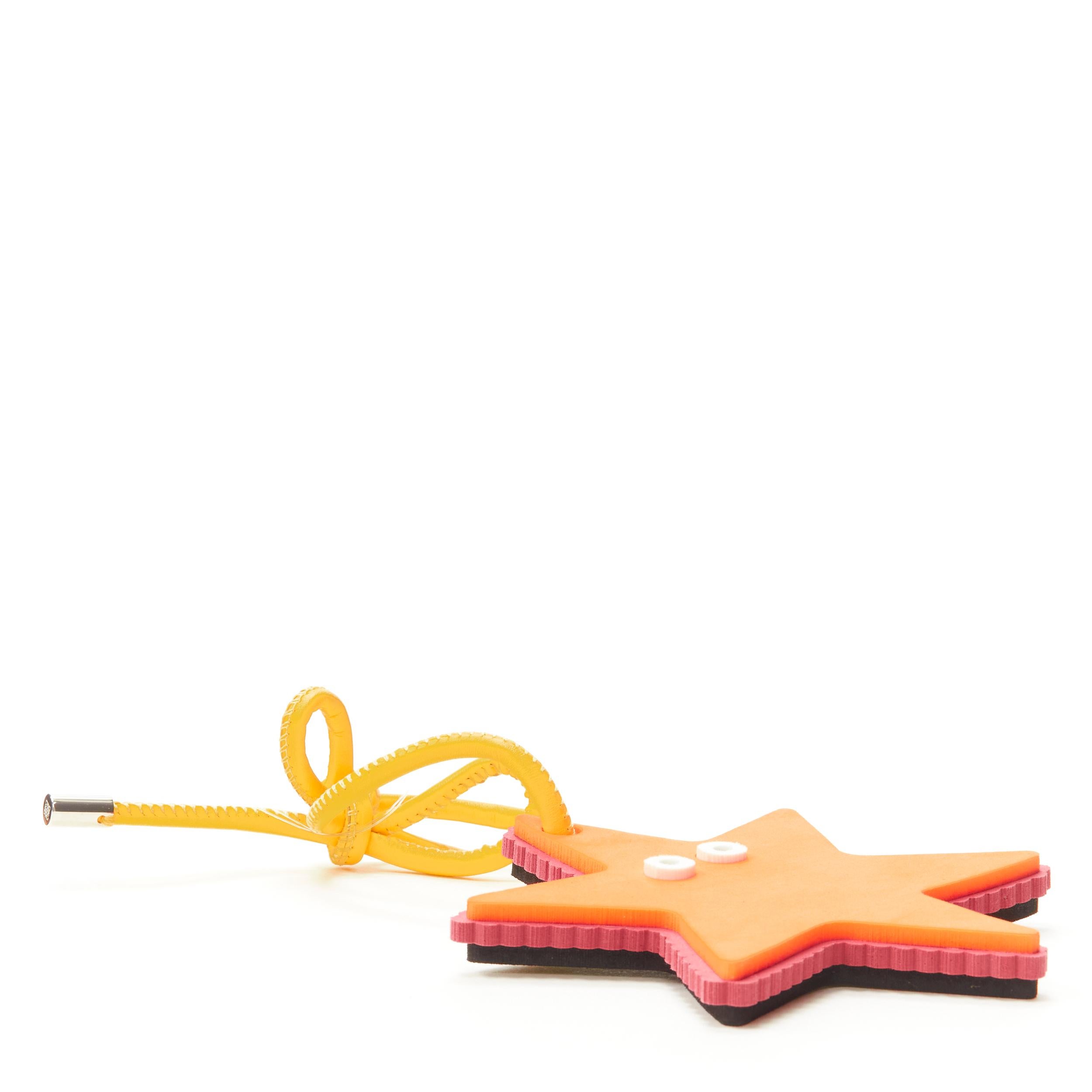 LOEWE orange starfish foam yellow leather cord bag charm For Sale 1