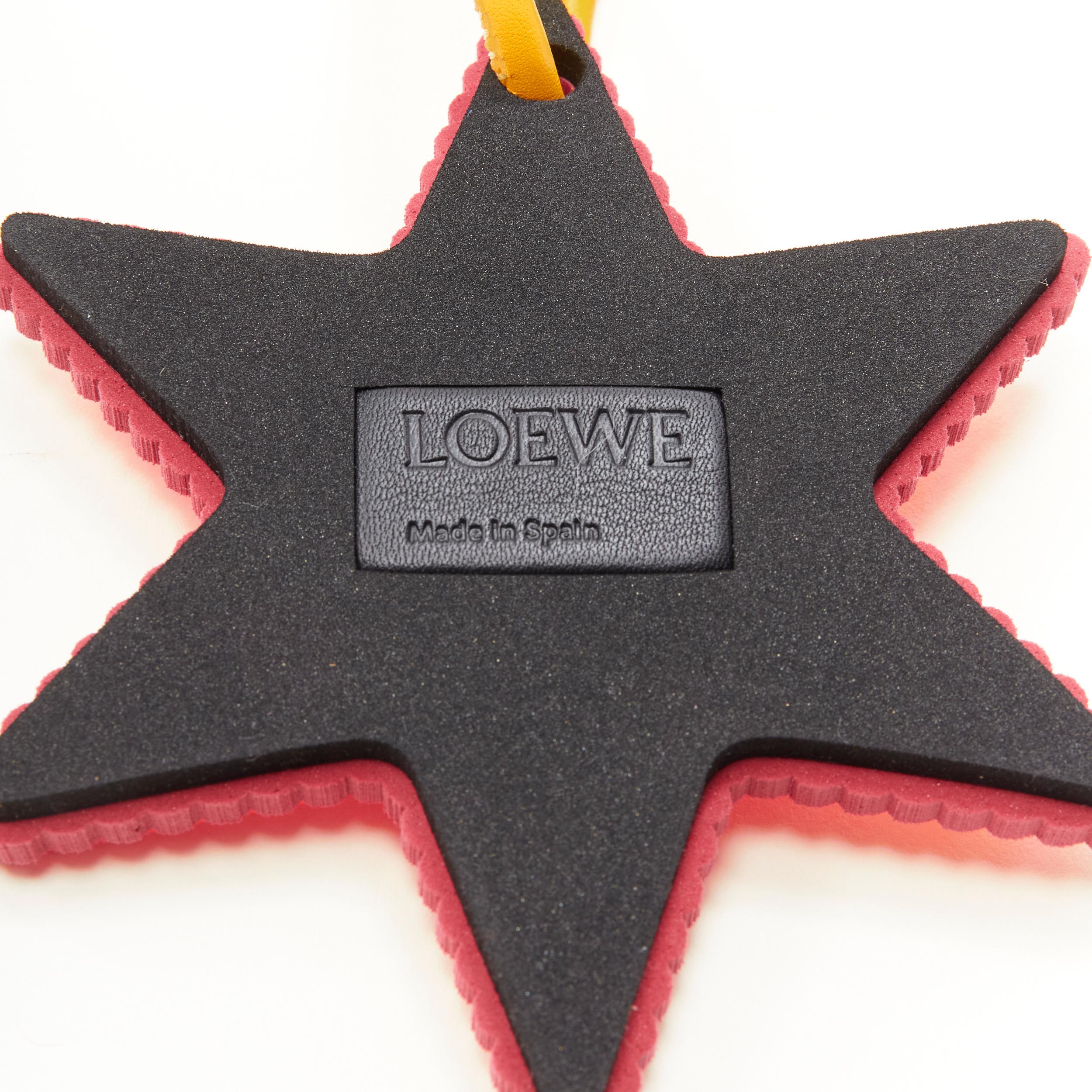 LOEWE orange starfish foam yellow leather cord bag charm 3