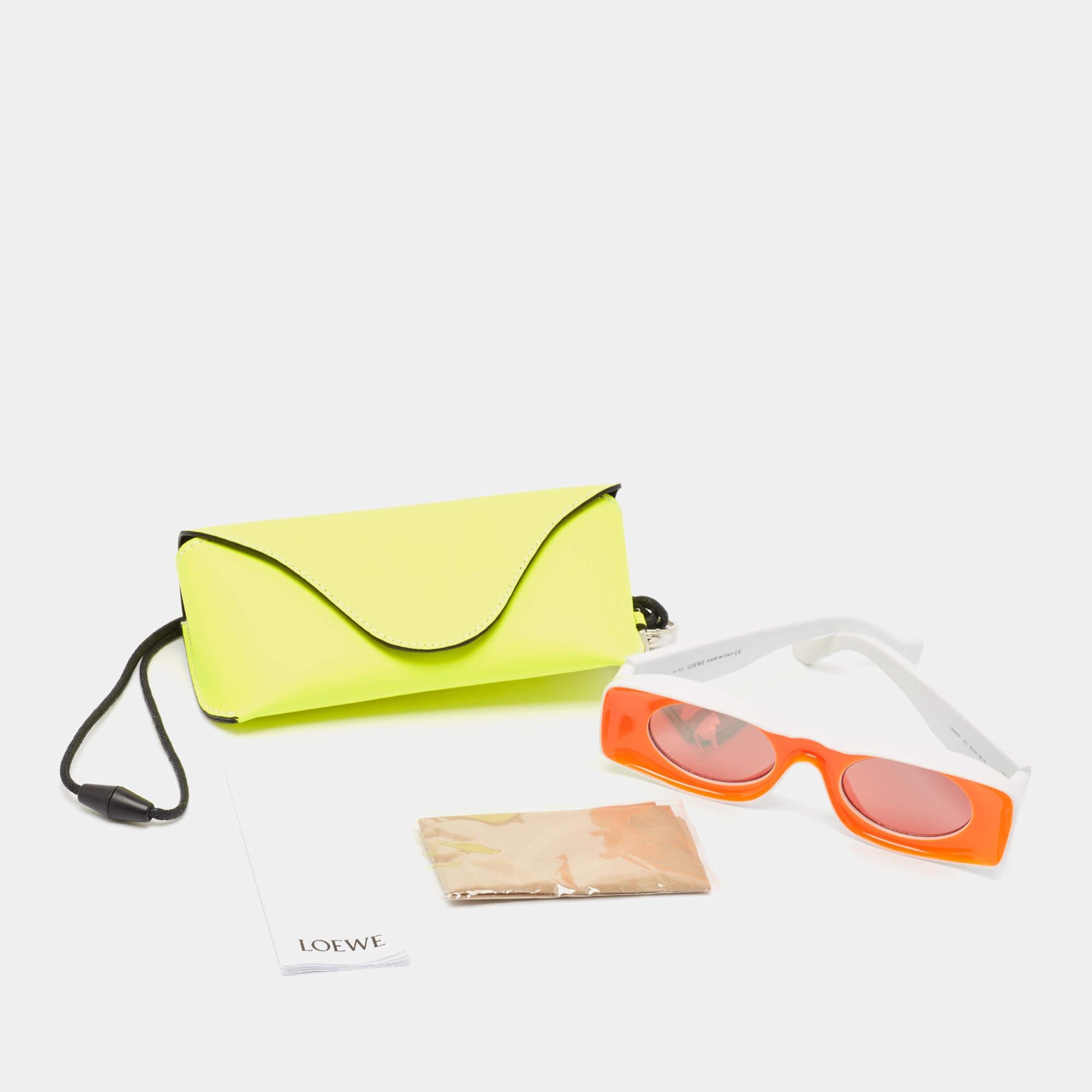 Women's Loewe Orange/White LW400331 Paula's Ibiza Oval Sunglasses For Sale