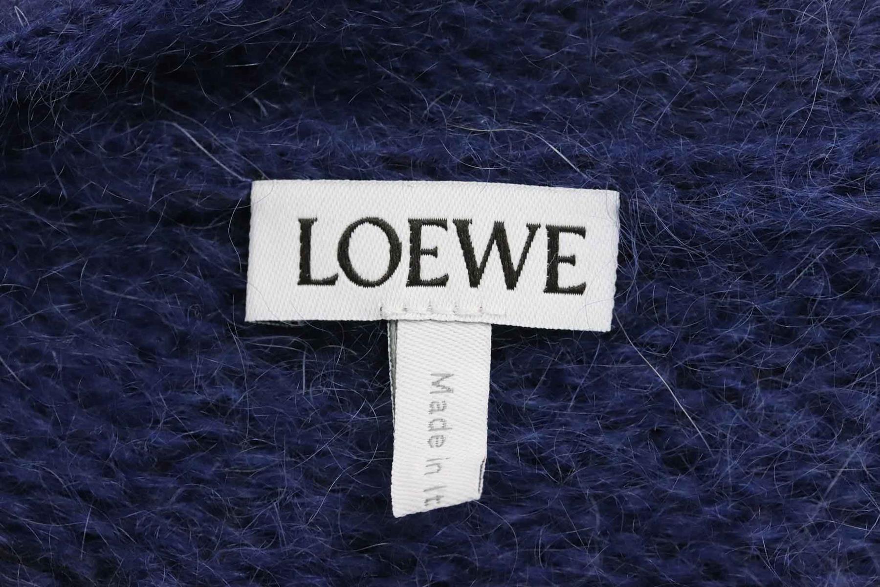 Loewe Übergroße Intarsien-Strickjacke aus Mohair-Mischung Klein im Zustand „Hervorragend“ in London, GB