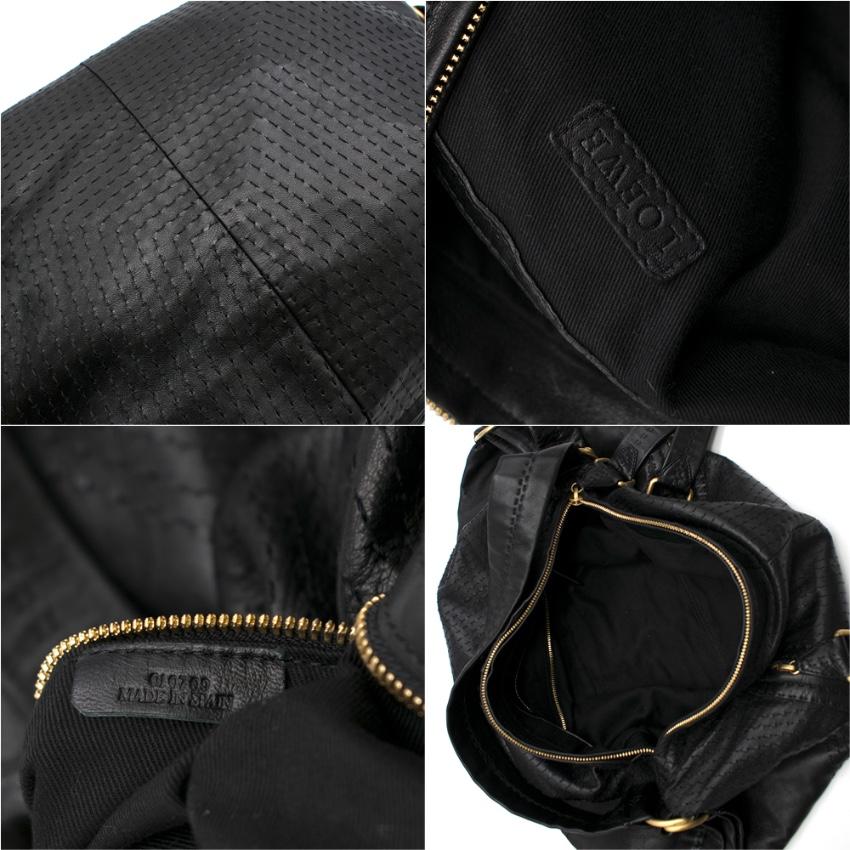 Loewe Overstich Detail Black Leather Weekend Bag For Sale 3