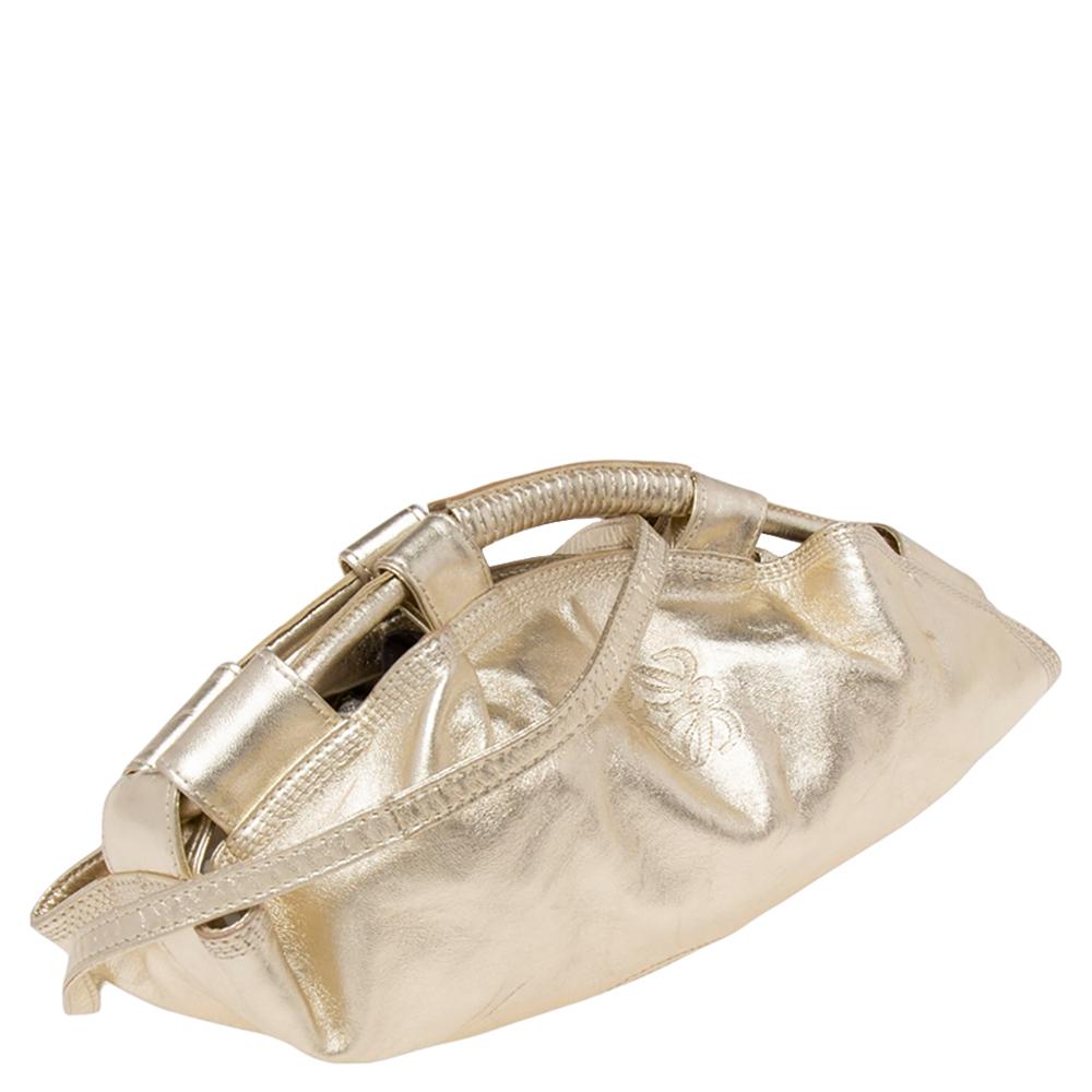 Women's Loewe Pale Gold Leather Aire Crossbody Bag