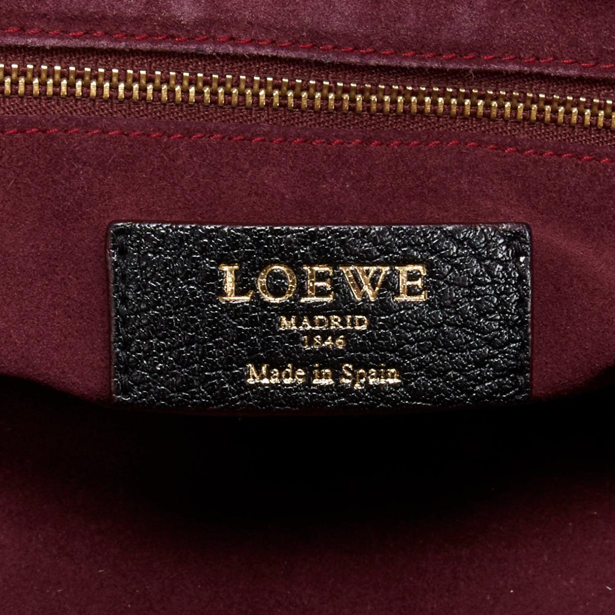 LOEWE Paseo 30 black anagram goatskin crossbody tote bag For Sale 7