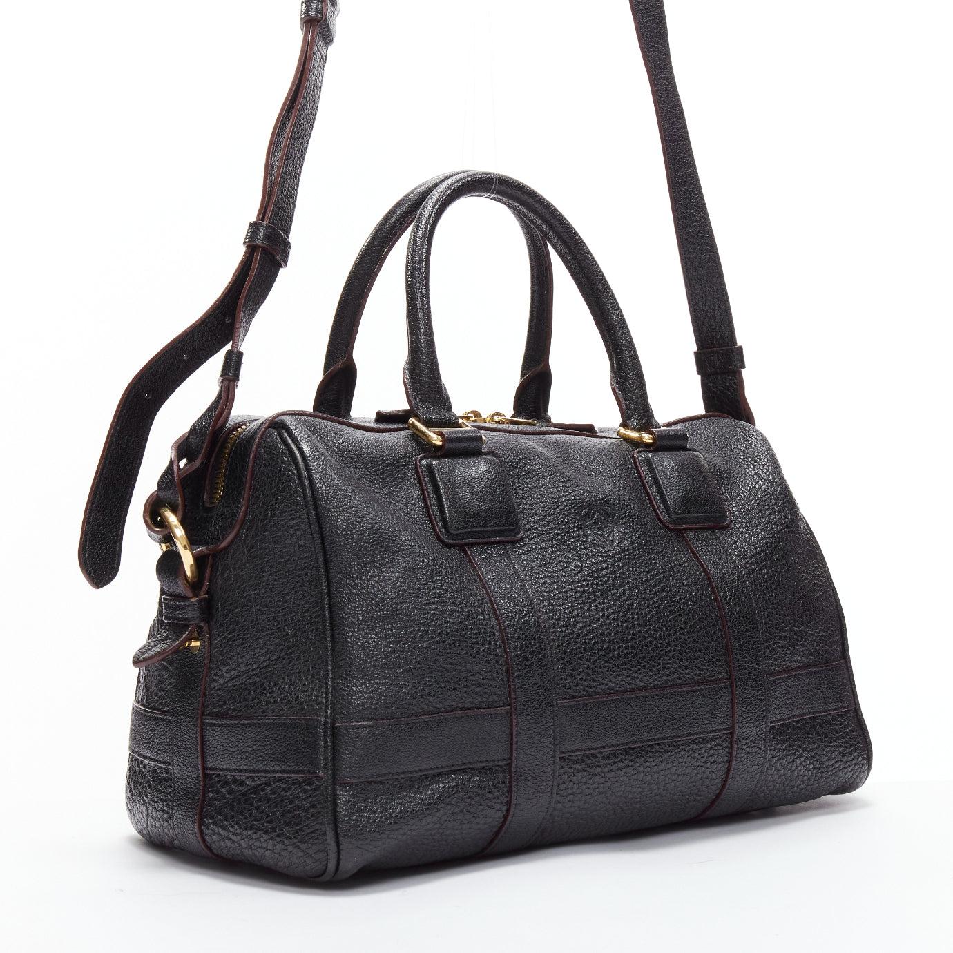 LOEWE Paseo 30 black anagram goatskin crossbody tote bag In Good Condition For Sale In Hong Kong, NT