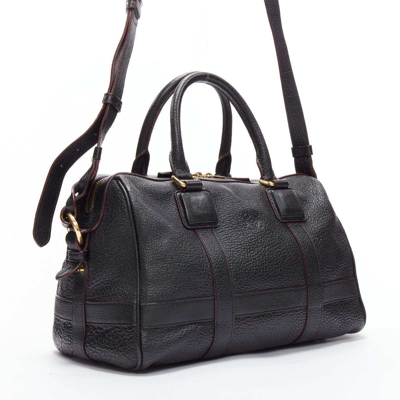 Black LOEWE Paseo 30 black anagram goatskin crossbody tote bag