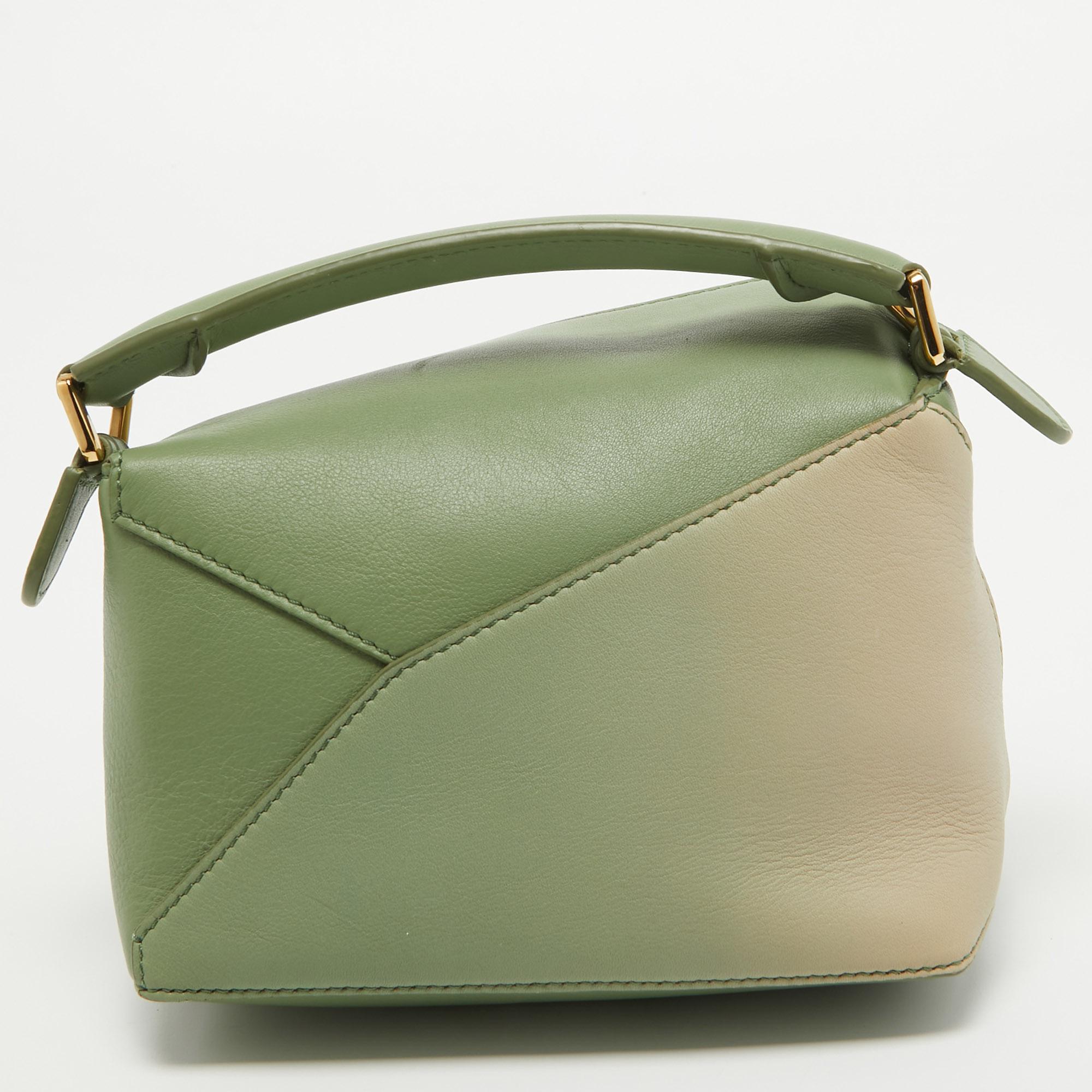 Loewe Pastel Green Leather Mini Degrade Puzzle Shoulder Bag 8