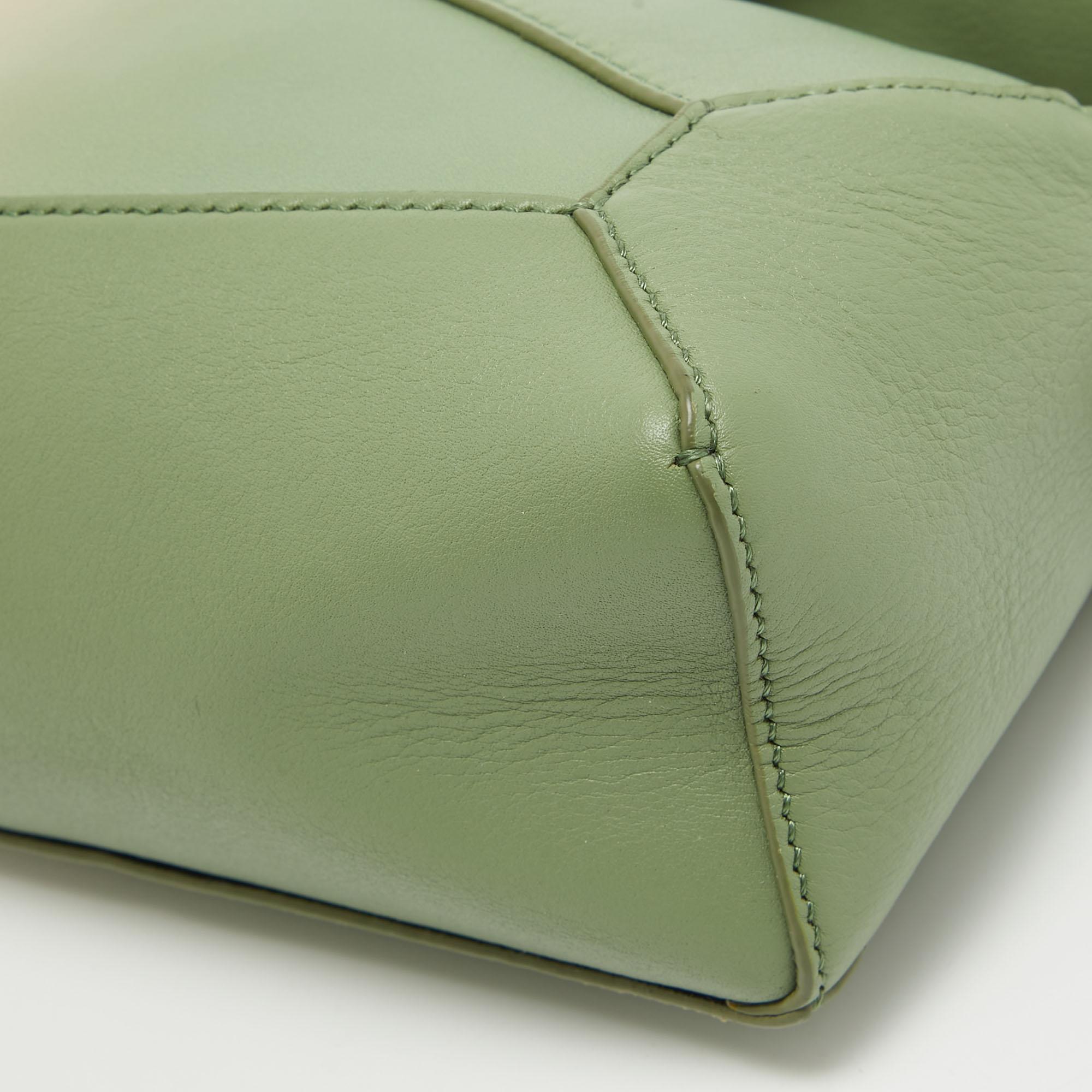 Loewe Pastel Green Leather Mini Degrade Puzzle Shoulder Bag 3