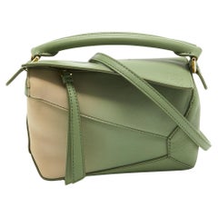 Loewe Pastel Green Leather Mini Degrade Puzzle Shoulder Bag