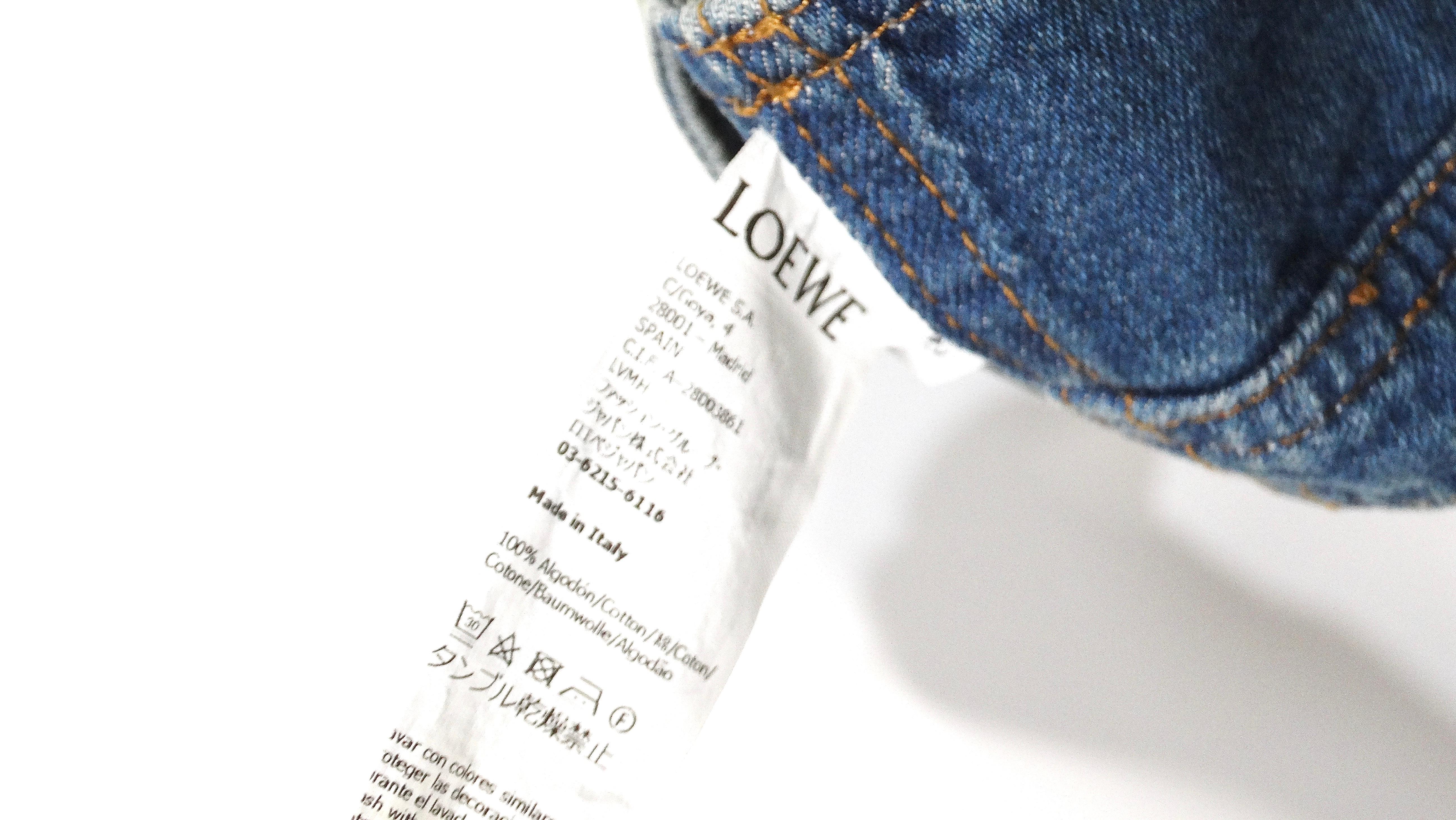 Loewe Paula Ibiza's Anagram Denim Bustier Crop Top For Sale 1
