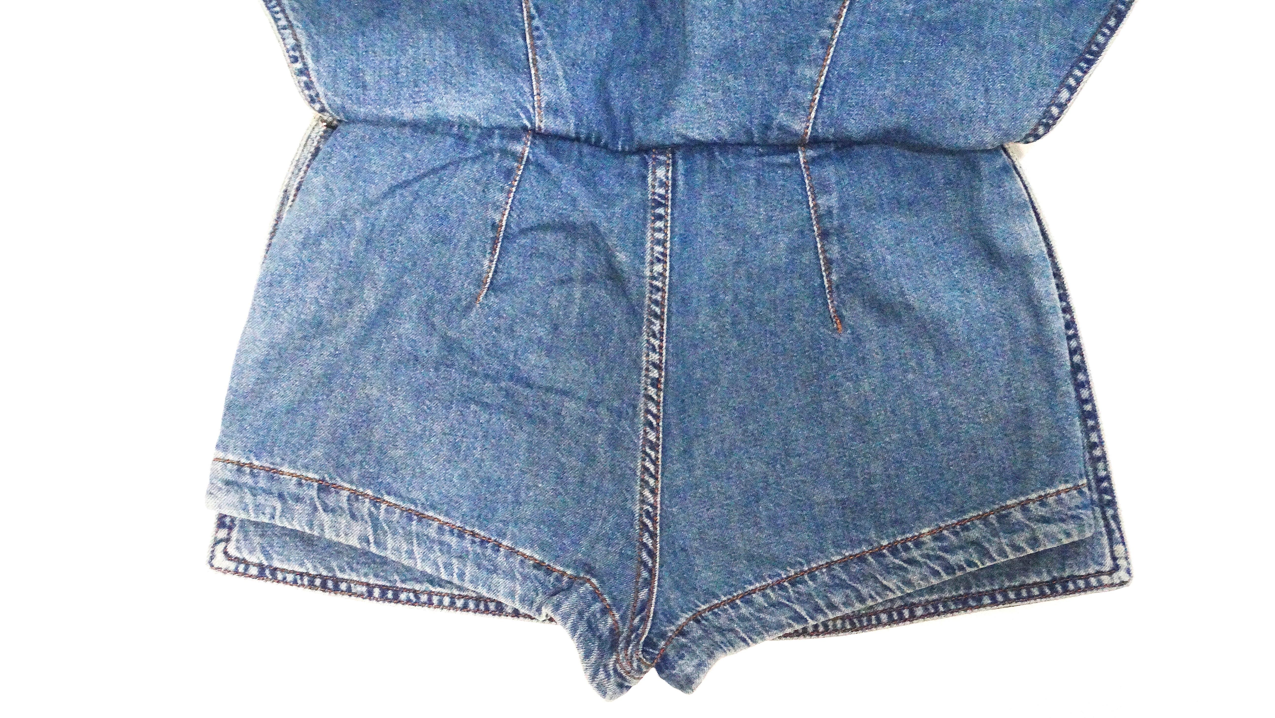 Loewe Paula Ibiza's Denim Anagram Mini Skort For Sale 2