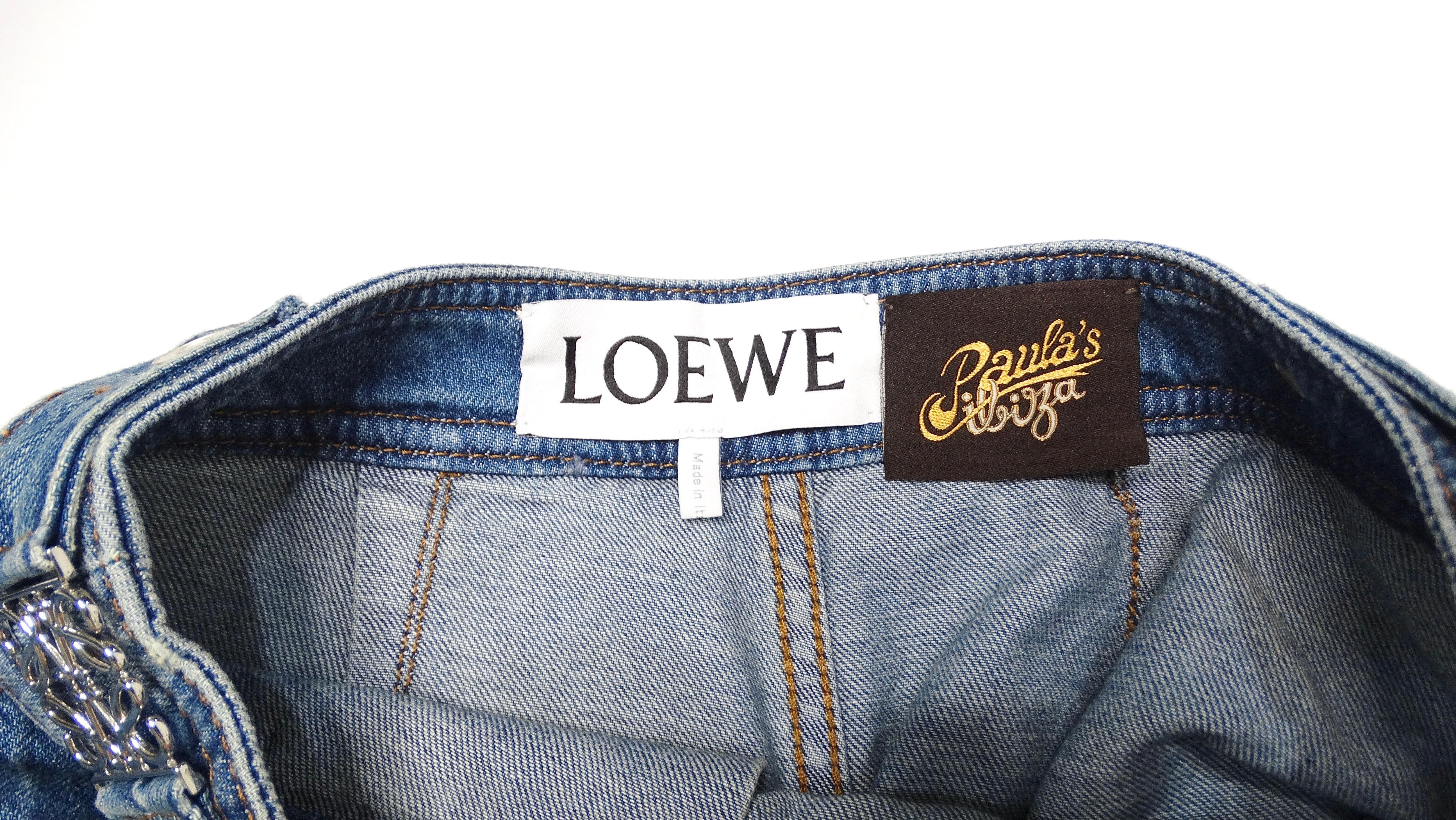 Loewe Paula Ibiza's Denim Anagram Mini Skort For Sale 4