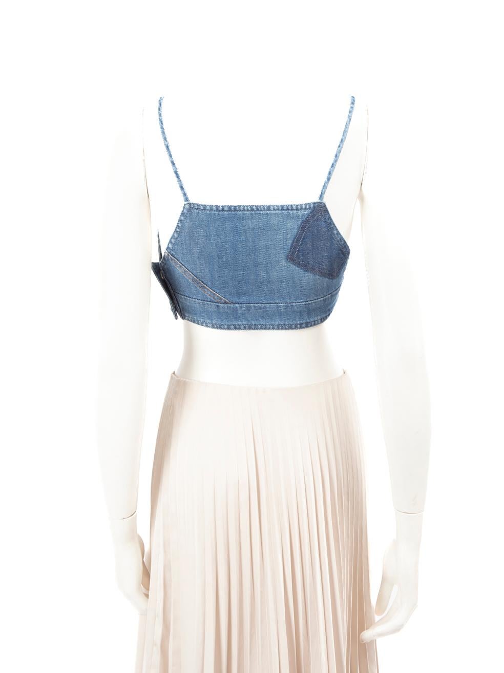 Loewe Paula´s Ibiza x Loewe Blue Denim Cropped Top Size XS In New Condition For Sale In London, GB
