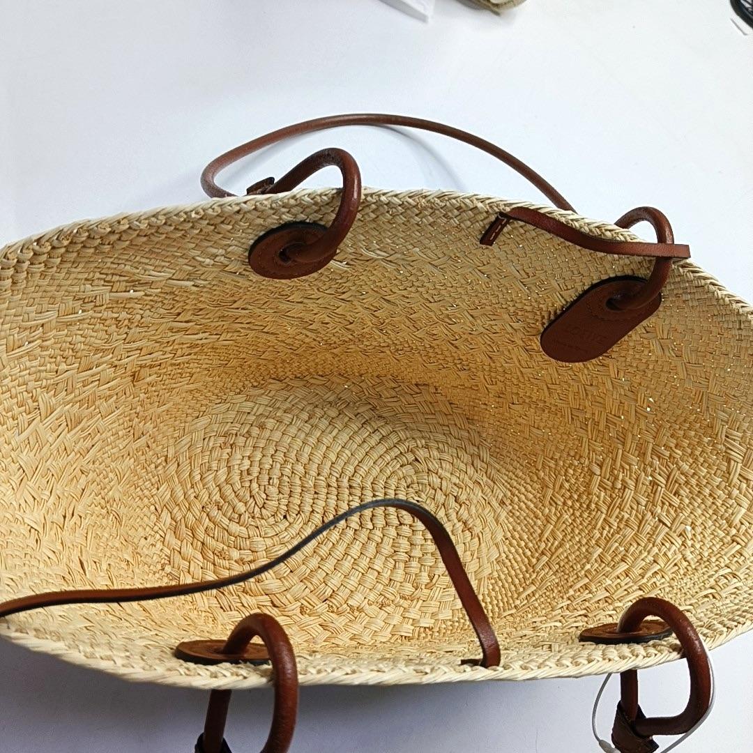Loewe Paulas Ibiza Anagram Raffia Small Basket Tote Bag For Sale 1