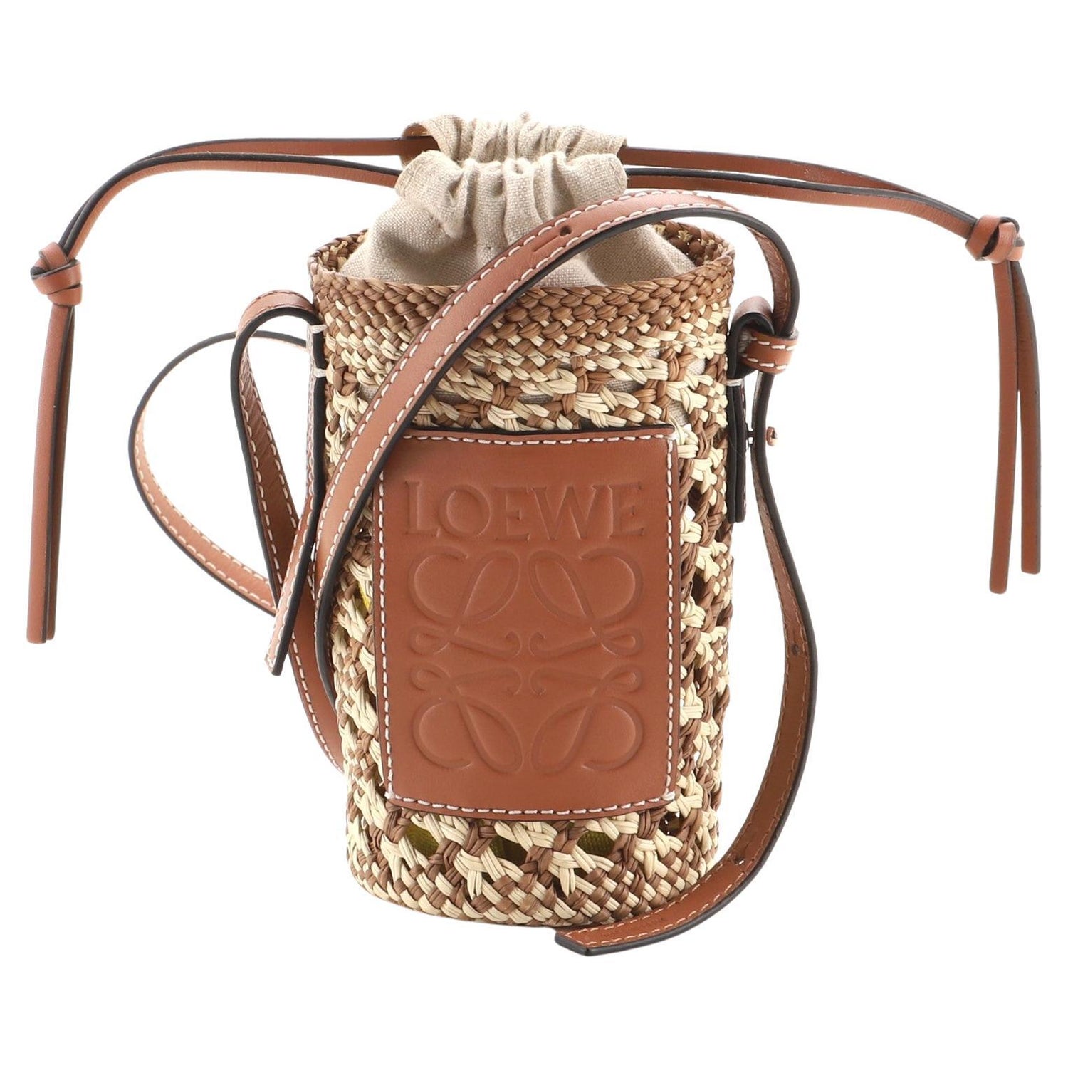 Loewe Raffia Pochette Bag - Neutrals Crossbody Bags, Handbags - LOW47061