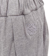 LOEWE Paula's Ibiza grey cotton anagram embroidered balloon cropped pants XS