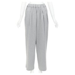 LOEWE Paula's Ibiza grey cotton anagram embroidered balloon cropped pants XS